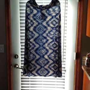 Blue and Cream colored Maxi Skirt